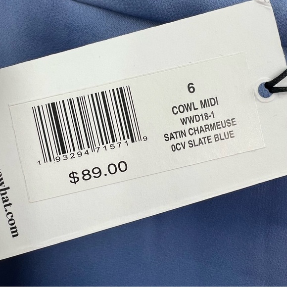 WeWoreWhat NWT Cowl Midi Dress in Slate Blue size 6 - Picture 5 of 8